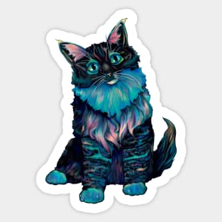 Curious Galaxy Cat Sticker